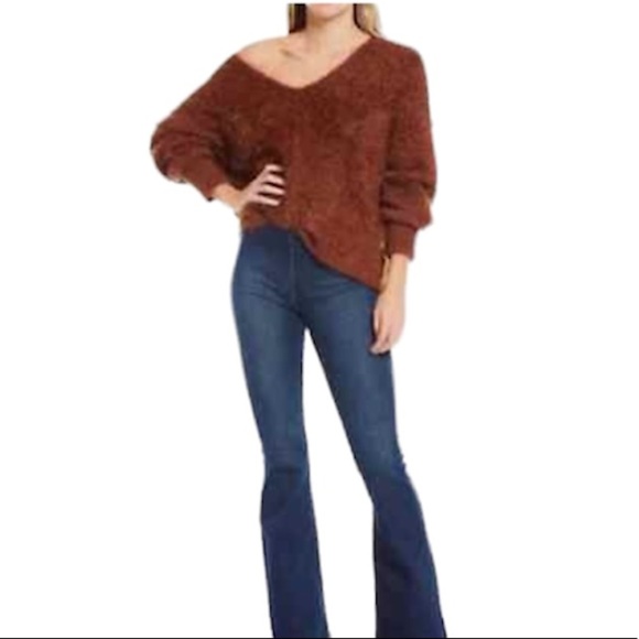 Free People Fuzzy V-Neck Sweater NWT - Picture 4 of 14